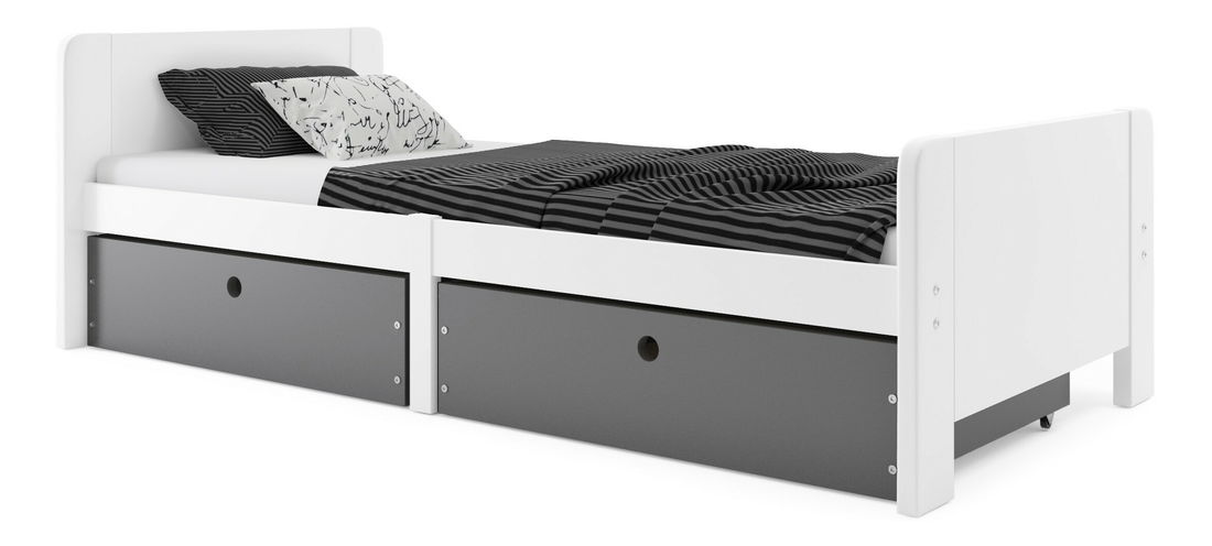 Jednolůžková postel 80 cm Aria (bílá + grafit)