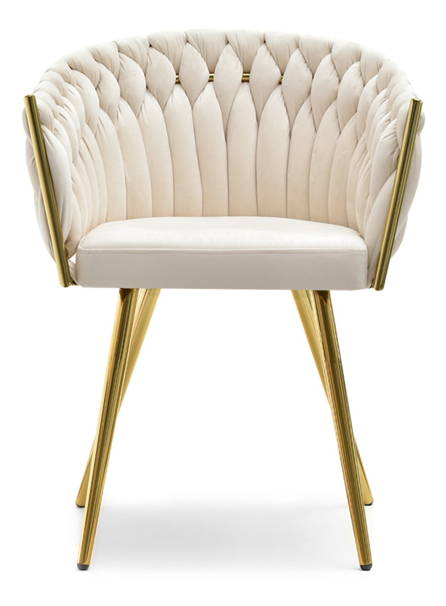Jídelní židle Radio (béžová + zlatá)