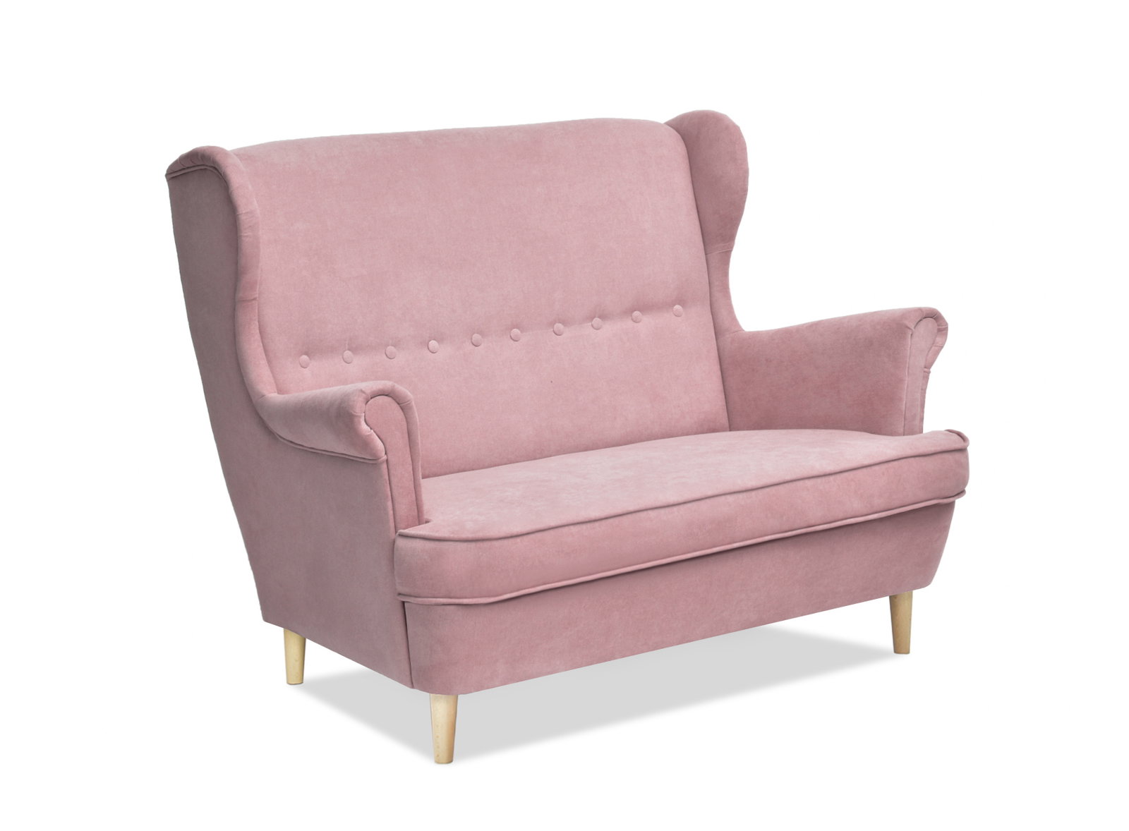 Pohovka dvousedačka ve tvaru ušák Muriera (pudrová + ořech)