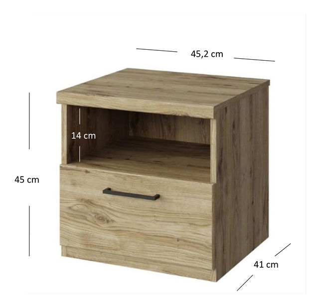 Noční stolek Deloris (dub navarra)