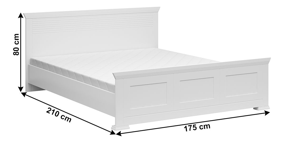 Manželská postel 160 cm Aryness (bílá)
