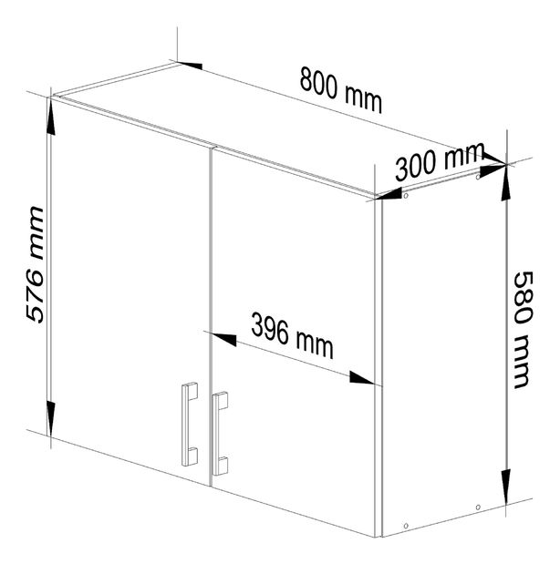 Horní kuchyňská skříňka Lula w80 (bílá + dub sonoma)