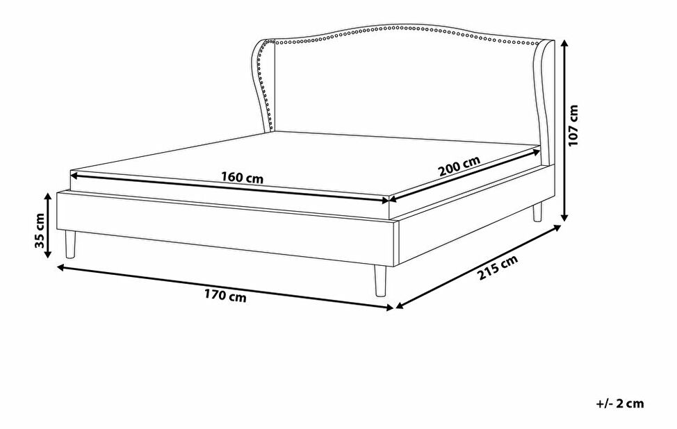 Manželská postel 160 cm COLLETTE (s roštem) (šedá)