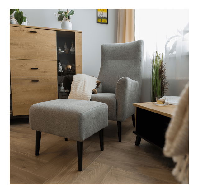 Relaxační křeslo Saif (šedá + černá)