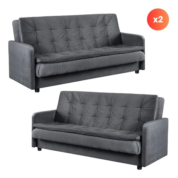  Set 2 kusů pohovek Starlo (šedá)