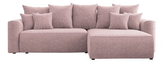 Rohová sedačka Baria (P) (pudrově růžová)