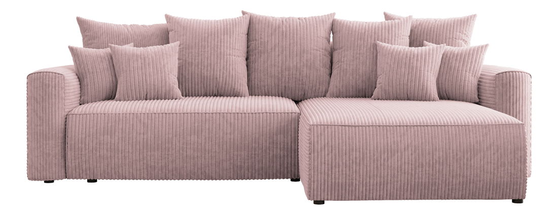 Rohová sedačka Baria (P) (pudrově růžová)