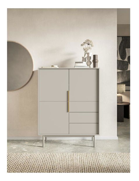 Komoda Verdio V4 (šedobéžová) *bazar