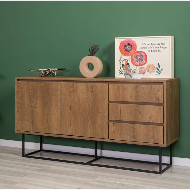 Souprava nábytku do obývacího pokoje Laxi 2 (ořech + černá)