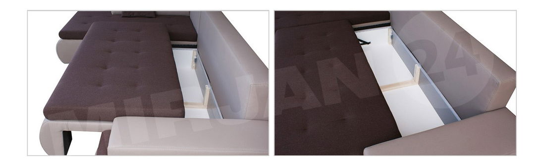 Rohová sedací souprava Sprint (tmavě hnědá + béžová)