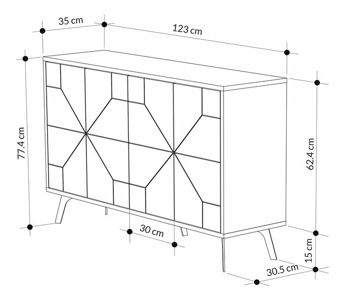 Skříňka Duben 1 (Bílá)