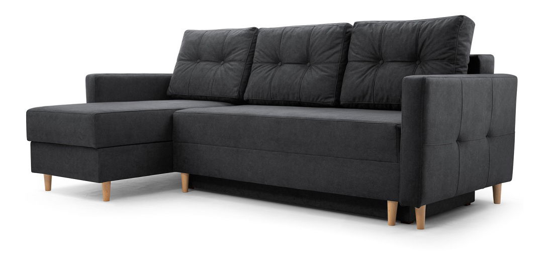 Rohová sedacia súprava Meshire (tmavě šedá) (L)