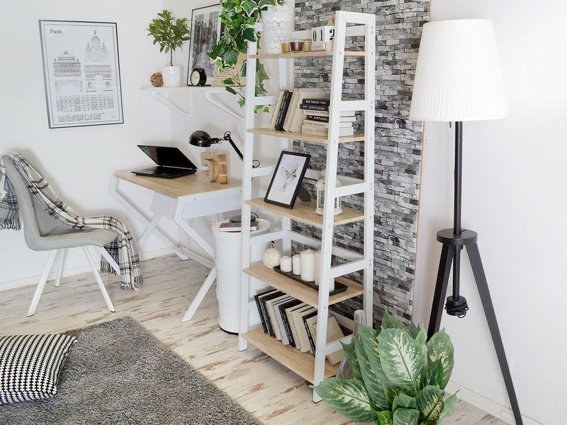 Regál Topaz (dub + bílá)