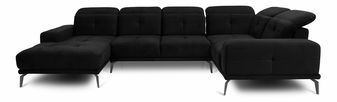 Rohová sedačka ve tvaru U Nicolette (černá) (P)