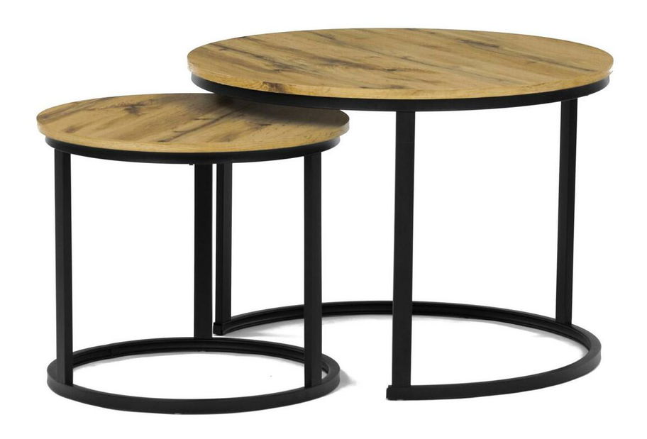 Set 2 konferenčních stolků Conjugar (dub divoký)