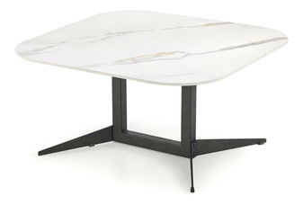 Konferenční stolek Bora (bílý mramor + černá)
