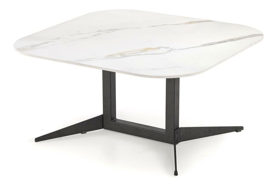 Konferenční stolek Bora (bílý mramor + černá)