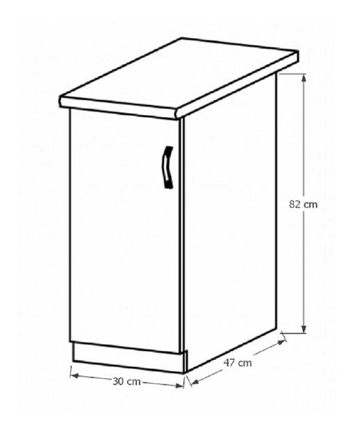 Dolní kuchyňská skříňka D30 Regnar (sosna nordická + bílá) (L)