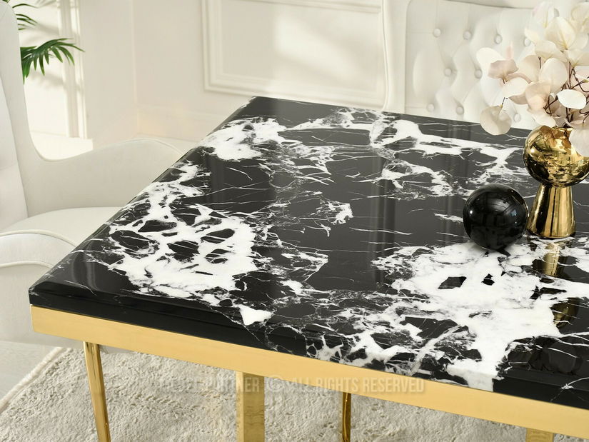 Jídelní stůl Alusion (mramor + zlatá)