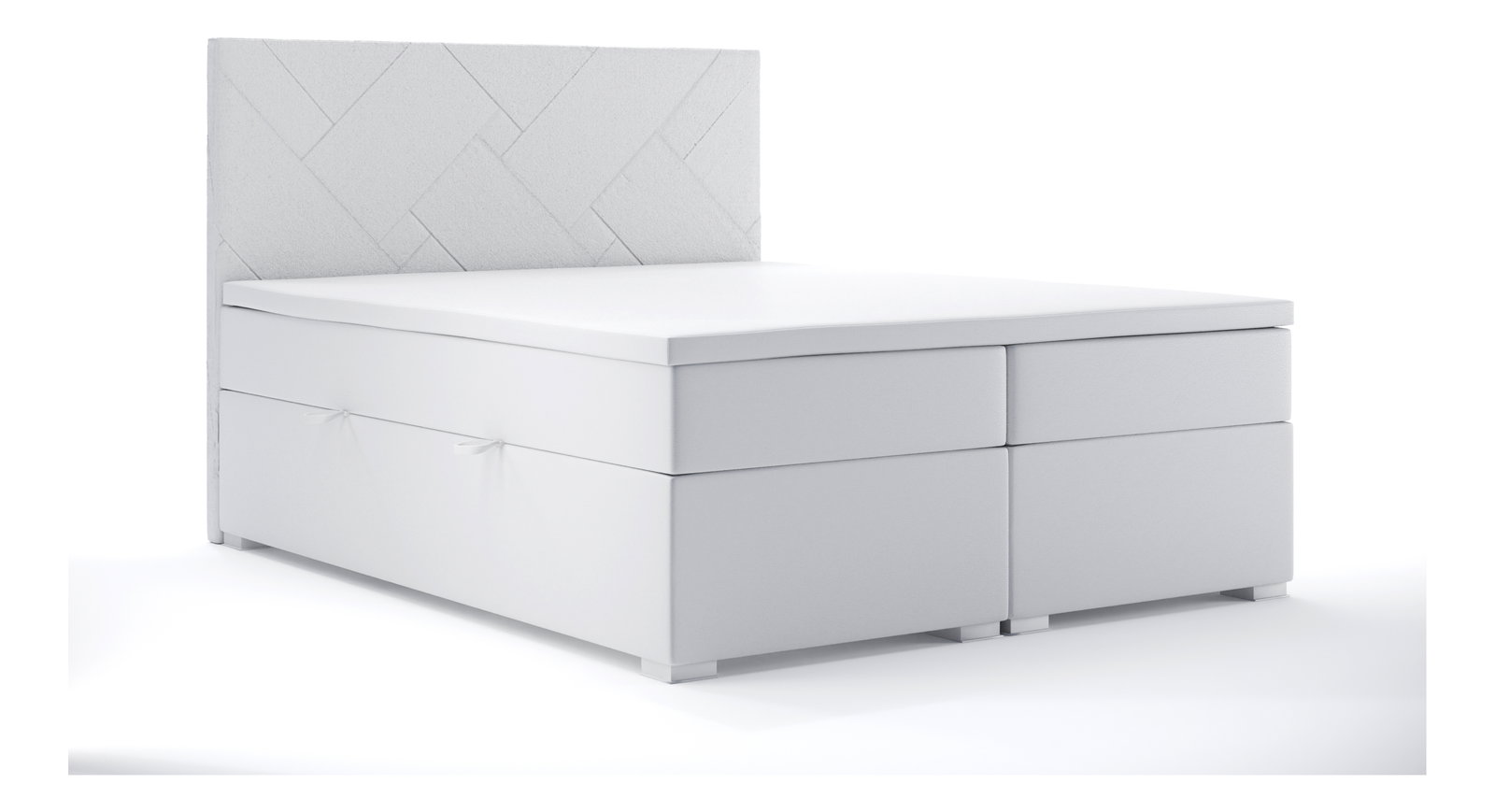 Boxspring postel 180 cm Melo (bílá ekokůže) (s úložným prostorem)
