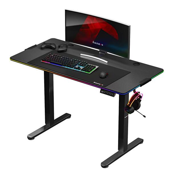 Elektricky nastavitelný PC stolek Hyperion 8.2 (černá + vícebarevná) (s LED osvětlením)
