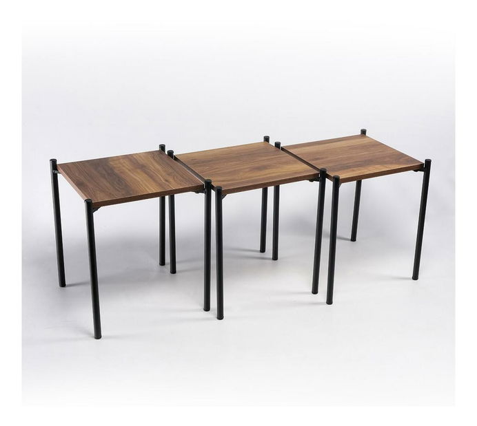 Set 3ks. konferenčních stolků Ketevi (dub + černá)