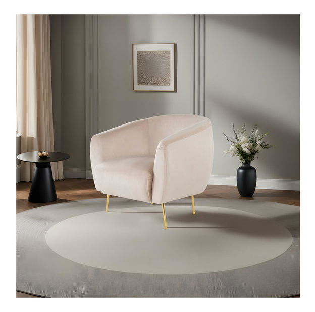 Křeslo Essia (béžová + zlatá)