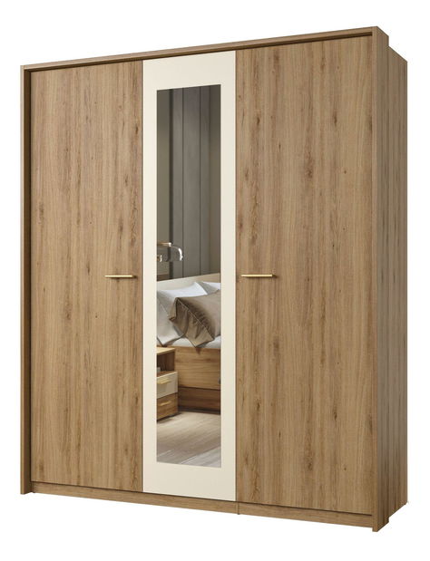 Rám pro šatní skříň Verdeene M (divoký dub + béžová) *výprodej