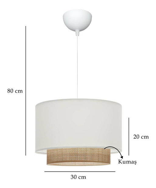 Stropní svítidlo Echoposmo 6 (krémová + přírodní)