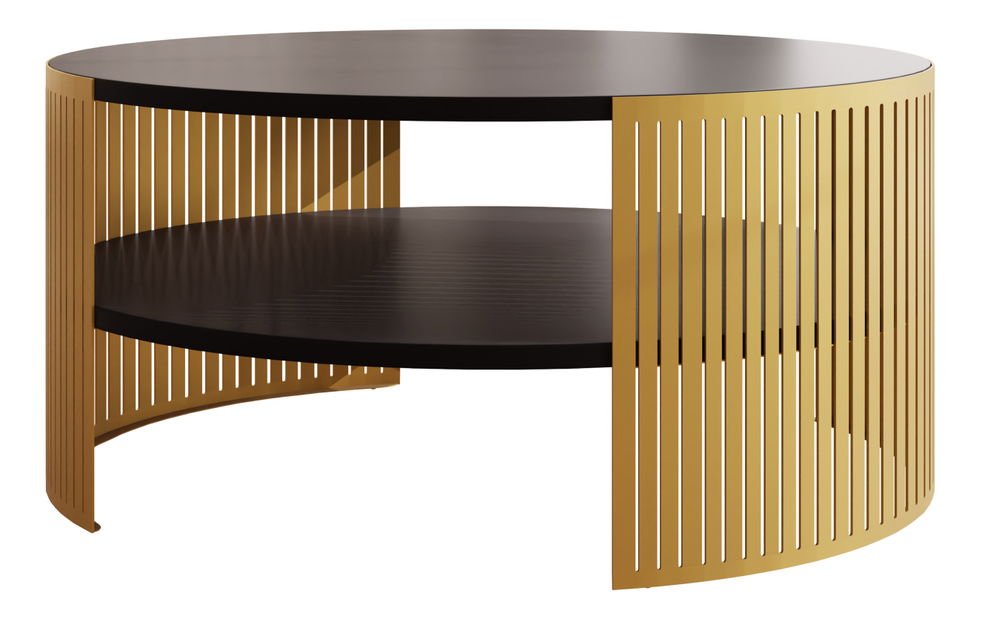 Konferenční stolek Zentono Gold (zlatá + černý molet)