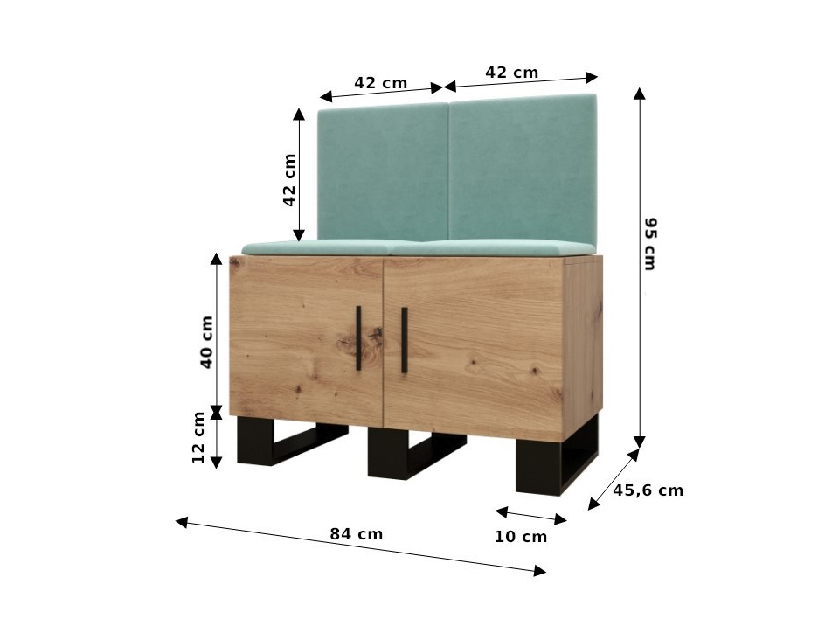 Předsíňová sestava Amanda 19 (dub artisan + černá ekokůže)