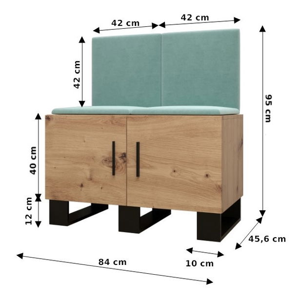 Předsíňová sestava Amanda 19 (dub artisan + černá)
