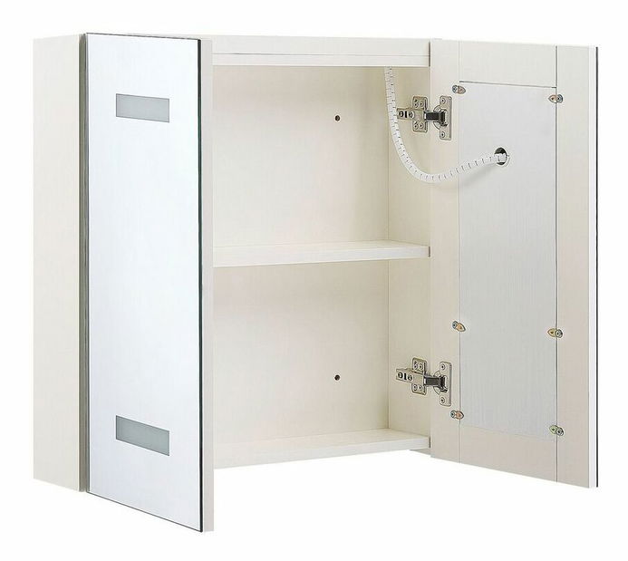 Koupelnová skříňka Thabit (bílá) (s osvětlením)