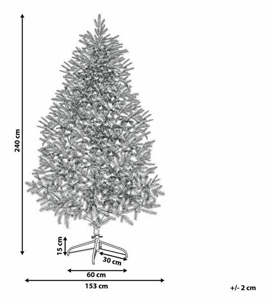 Vánoční stromek 240 cm Huxza (zelená)