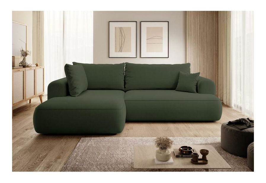 Rohová sedací souprava Olivo II (L) (zelená + černá)