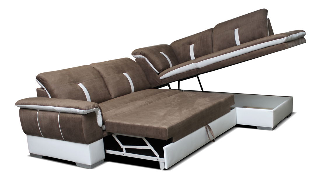 Rohová sedací souprava Galaxy 2F+L (tyrkysová + bílá) (P)