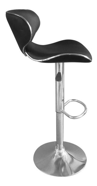 Barová židle Heidi (černá + chrom)