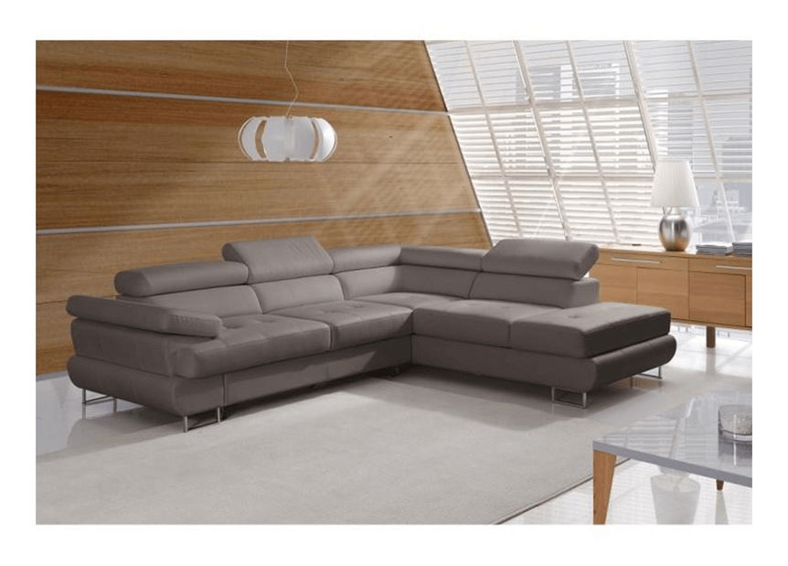 Rohová sedací souprava Bjorn R 2F-OTM šedo-hnědá (P)
