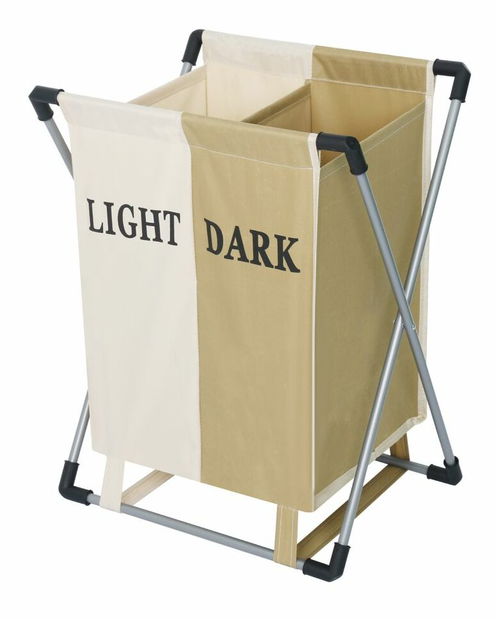 Koš na prádlo LAUNDER (béžová + hnědá)