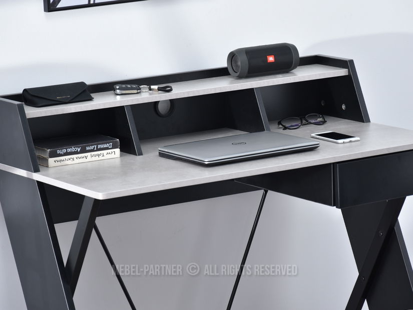 PC stolek Aspart (beton + černá)