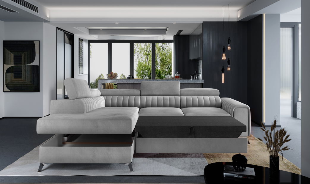 Rohová sedačka Laurite (modrá) (P)