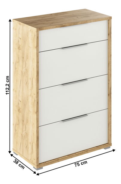 Zásuvková komoda Rumia 22 (dub artisan + bílá)