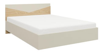 Manželská postel 145 cm Avain (světlobéžová + dub olejovaný)