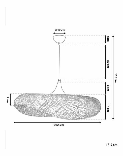 Závěsná lampa BANN (bambus) (světlé dřevo) (malá)