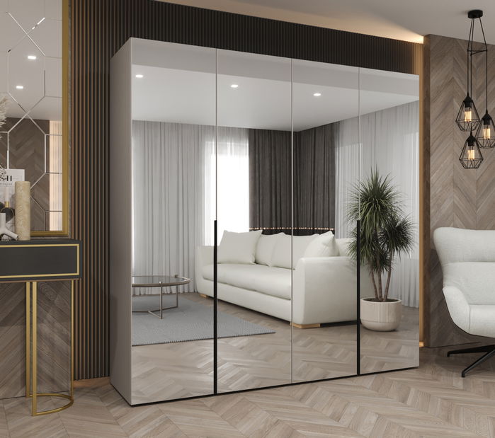 Šatní skříň 200 cm Alice 3 (kašmír + černá)