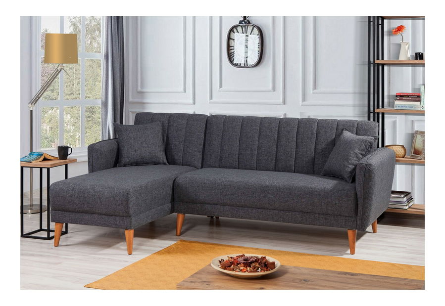 Rohová sedací souprava Adrie (L) (Tmavá šedá)