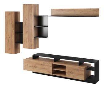 Obývací stěna Alvera (dub craft zlatý + antracit)