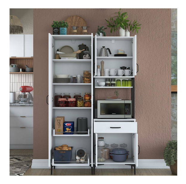 Set kuchyňských skříněk Jenaretta 20 (bílá + černá)