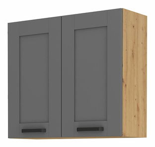 Horní kuchyňská skříňka Lucid 80 G 72 2F (dub artisan + dustgrey)