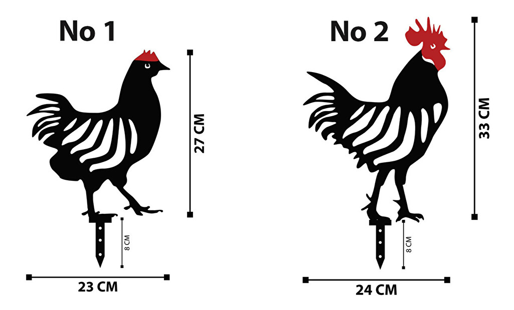 Dekorativní sada kovových doplňků do zahrady Chick (černá)